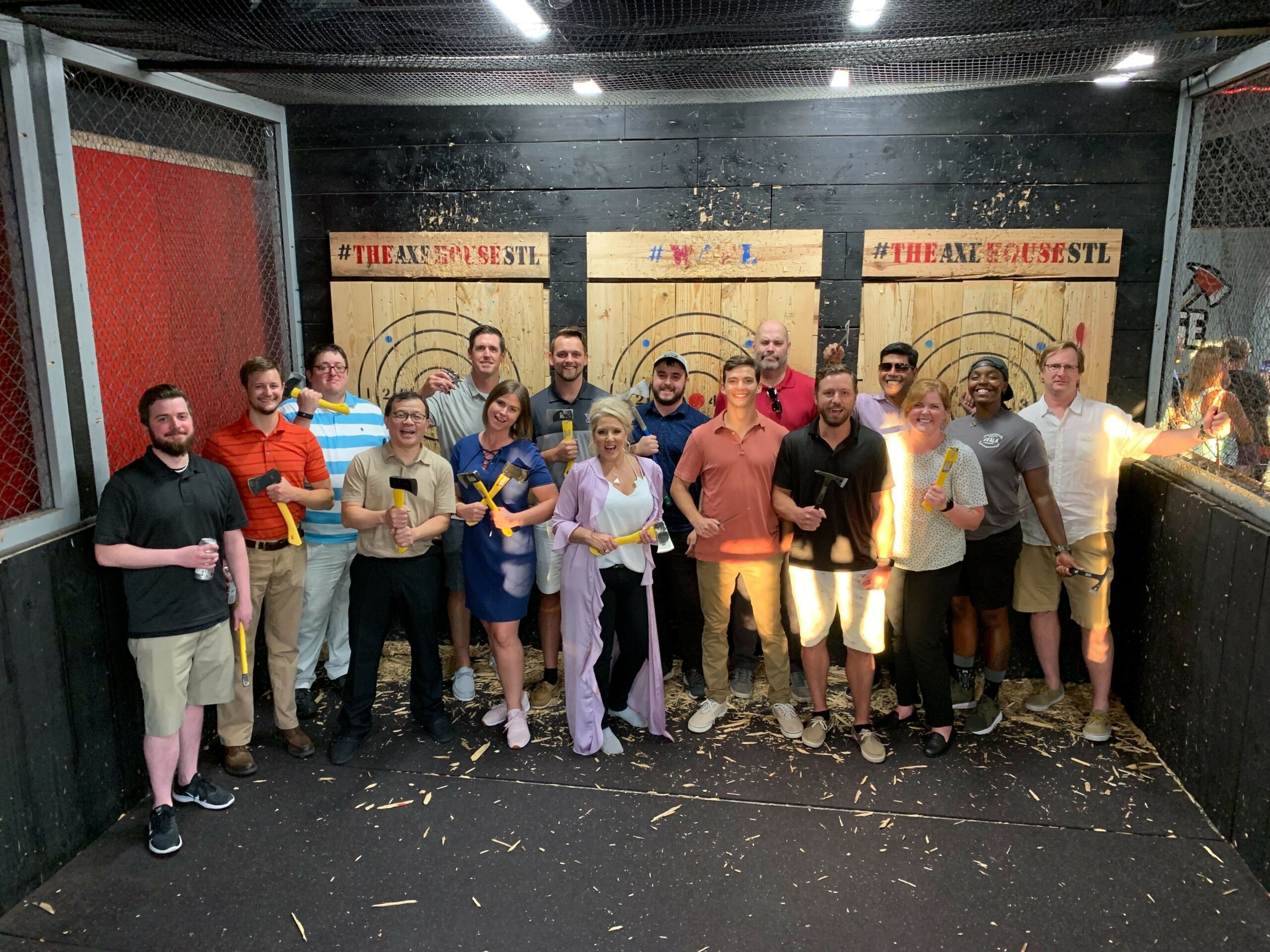 Practicing Axe Throwing at The Axe House STL.